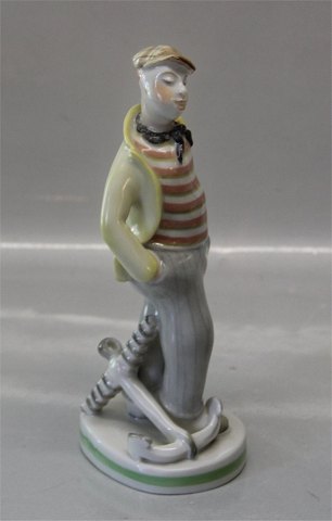 Royal Copenhagen figurine 
4050 RC Sailor with anchor 1941 20 cm Polychrome decorated Bode Willumsen  1895 
- 1989