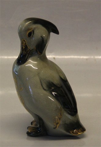 Royal Copenhagen Art Pottery 1941 RC Duck Tufted Peter Herold 1918 12 cm 
Crackled green glaze