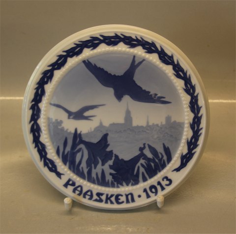 B&G Porcelain Easter Plate 1913 "When the black Swallow comes "

