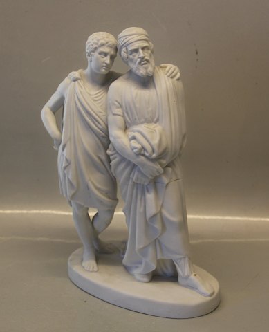 Antique White Bisque  B&G 42 Parian A father with his son 29 cm From the Swermon 
of John the Baptist