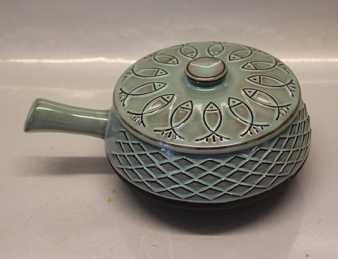 O. J. Keramik Green Bowl 8 x 14 cm Retro Ceramic