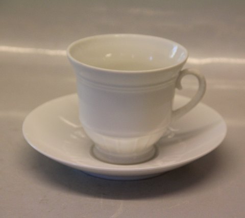 Offenbach, White form 257  B&G Porcelain 103 Tea cup 8 x 8.5 cm & saucer 15 cm 
(#475)
