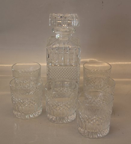 Whisky set with flask and six glases - Boehemian Crystal