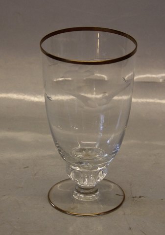 Seagull  Lyngby Glass - stemware with gold and gulls Beer Glass 14 cm