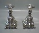 Pair of Rococo Candlestick Danish Silver 18 cm