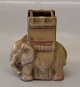 B&G Art Pottery B&G 2125 Baize Glazed Celadon  Elephant with Howdah  9 x 8 cm