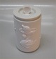 Royal Copenhagen 3287 RC White vase with lid -fish in relief 13 cm Arno 
Malinowski