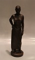 Sv. Lindhart Half nude African woman Black glazed ceramic 33 cm