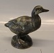118 Green Glazed Duck 18 x 19 cm JohGus, Bornholm Ceramic