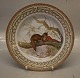 239-3549 Fauna Danica Traditional Dinner Plate: European Marten "Mustella 
martes". New # 624 25 cm / 10"    Game plates Danish Porcelain