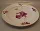 8012-427 Round Platter 32.6 cm Purple Danish Porcelain Purpur Flower with gold 
braided Tableware