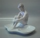 Rare B&G Figurine Art Nouveau Nude Boy sitting 1660