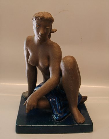 Royal Copenhagen Art Pottery 21845 RC Sitting woman 36 cm, JH, June 1961
