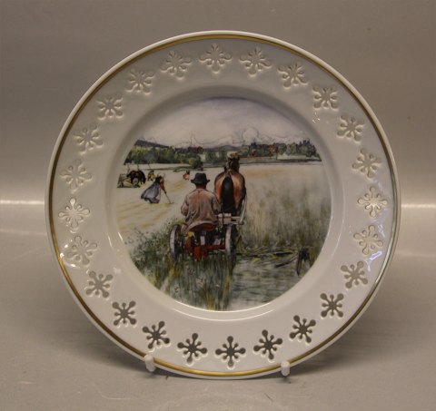 B&G Porcelain Artist Plate Carl Larsson B&G 8730 1978 Carl Larsson Plate - 
Series 3 - Motif #2 "Harvest" 21.5 cm Painted 1905
