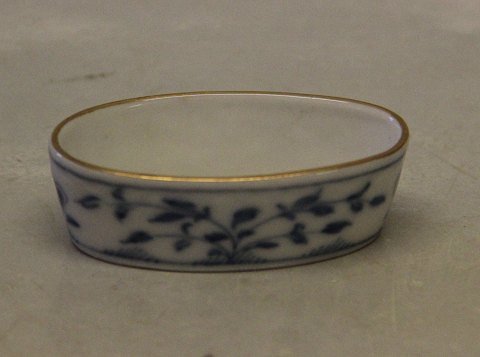 055 a Oval salt cellar, (small) 6,5 cm B&G Kipling Blue Butterfly porcelain with 
gold