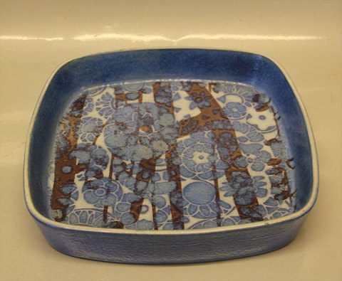 Aluminia Copenhagen Baca Faience  RC Faience 780 2884 Blue square tray 22.3 x 
22.3 cm Baca. Johanne Gerber