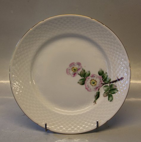 B&G Victor Hugo - vild rose på hvidt porcelæn med guldkant 026 Tallerken 21,5 cm 
(326)
