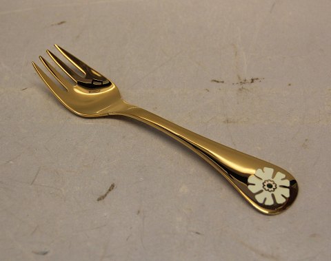 Georg Jensen Annual Fork 1981 Gilt Silver White Campion