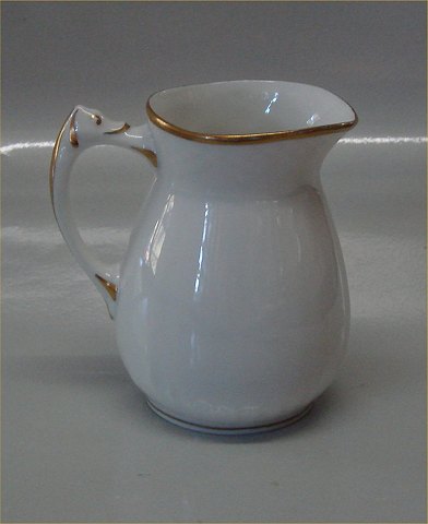 B&G  Hostrup Porcelain White with gold rim 	189 Creamer 10.5 cm