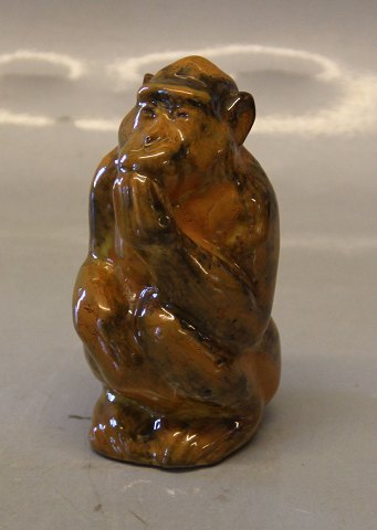 Yellow glazed monkey 11 cm Knud Kyhn from his own workshop