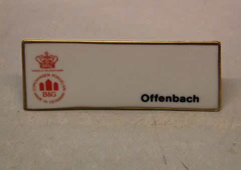 Offenbach Bing & Grøndahl Reklame Skilt for Offenbach  ca 4 x 10 cm