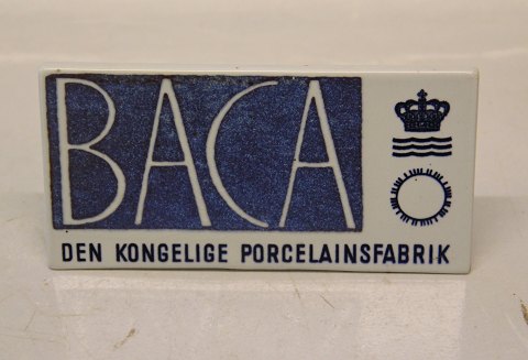 Aluminia Copenhagen Baca Faience Dealer sign ca 8 x 16 cm
