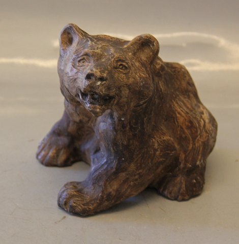 Art Pottery Unique 1908 Knud Kyhn Brown Bear 13 x 14 cm
