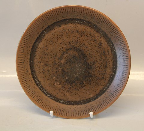 Dinner plate 24.5 cm Noeddebo Brown Ceramics Stoneware Danish Art Pottery 
Knabstrup
