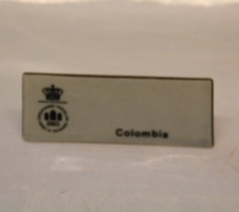 B&G Columbia Stoneware tableware Dealer sign ca 4 x 10 cm