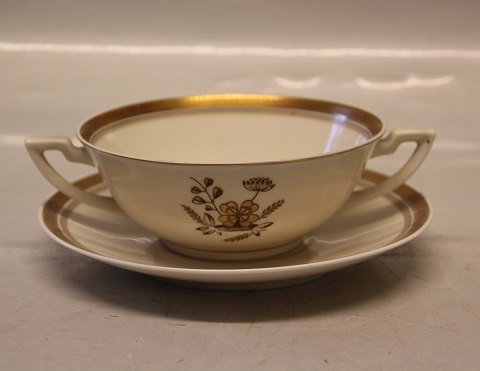 9571-947 Bouillon cup and saucer 17 cm Golden Clover # 947 (Cream) Royal 
Copenhagen (Old Liselund)
