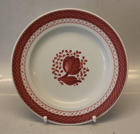 Red 0948-13 Dinner plates 24.4 cm 
 Aluminia Faience Tranquebar
