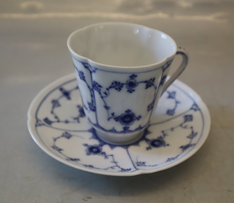 Antique ribbed coffee cup  7 x 7 cm & saucer 13.2 cm B&G Blue Traditional 
porcelain