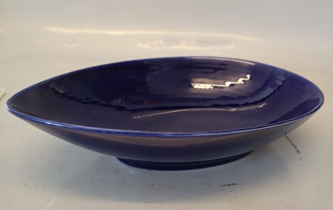 Blaa Eld Blue Fire  Oval Bowl 6 x 28 x 19.4 cm Roerstrand Sweden by Hertha 
Bengtsson