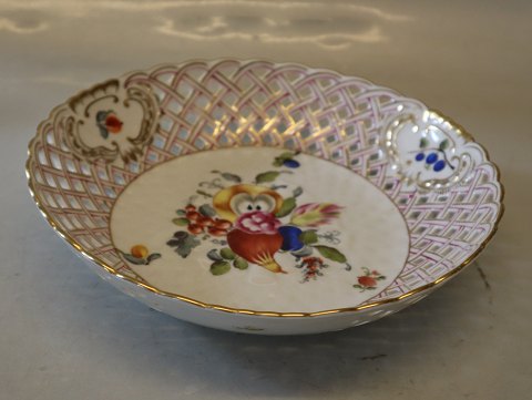 Herend Ungarn 7395 skål med gennembrudt porcelæn fra Herend Hungary ca 25 cm