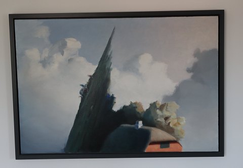 Poul Anker Bech; "The House in Borglund" Huset fra Børglund 
Original painting oil on canvas 66 x 98 cm Signed