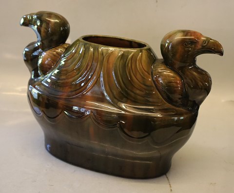 Eagle vase - earthenware greenish luster glaze 22 x 30 x 15 cm Karl Hansen 
Reistrup