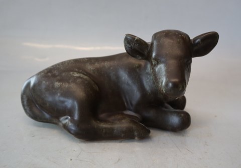 117 Green Glazed Calf 11.5 x 20 cm JohGus, Bornholm Ceramic