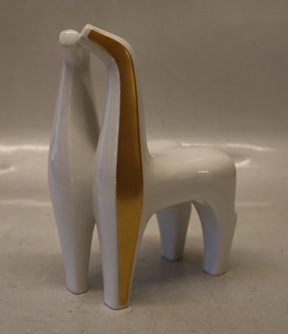 B&G 4208 Horses small - pair Agnethe Jørgensen 19 cm Gold and White