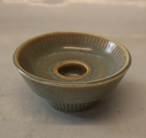Green  Candlestick 8.2 cm Ceramics Stoneware Danish Art Pottery Knabstrup