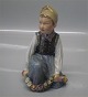 Royal Copenhagen figurine 12414 Boy with flower garland from Amager 6"
