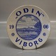 Aluminia kunstfajance 1906 Odin Bryggeriplatter Viborg 19 cm Viborg set fra søen 

