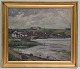 Mariager Havn Oil Painting on canvas 67 x 77 cm Gunnar Bundgaard ?