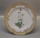 Flora Danica Danish Porcelain
 20-3554 Parnassia palustris L. Stand for Small Round Fruit Basket/Pierced 
Lunch Plate New # 635. (From the year 1947) 9"