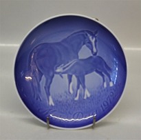 NEW 1972 B&G Mothers Day Danish Plate HORSE w/ FOAL Bing&Grondahl ORIGINAL BOXES 