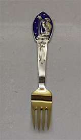 1983 Danish Gilded Christmas Coffee Spoon Michelsen A