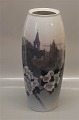 B&G Porcelain B&G 4126-19 Vase with church and fruitflower 40.5 cm 2nd .Signed 
KK 
