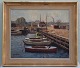 Painting : Gunnar Bundgaard Mariager Marine 1959 Oil on canvas 64 x 74 cm 
including gold frame