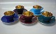 Moccha cups with gold inside,  5.5 x 7 cm saucer 12 cm 
 Royal Copenhagen Aluminia Faience Confetti dinnerware