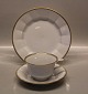 Palace   8500-1535 Cup and saucer 14.8 cm 8500-1161  (081-082) Royal Copenhagen 
White Angular pattern with double  trim   - Palads