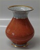 Kongelig Dansk  Craquelé, Craquele 212-3060 Kgl. Orange og grå vase 16 cm
